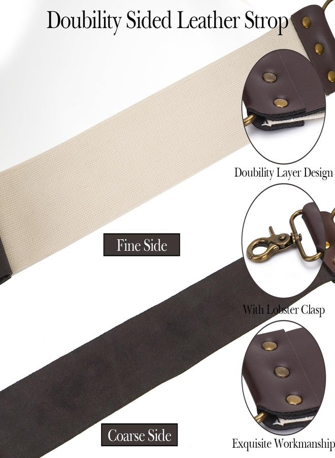 Linkidea Straight Razor Leather Strop for Sharpening, Leather Strop Razor Strops, Hair Removal Folding Razor, Straight Razor Sharpening Belt (Brown) - Image 4