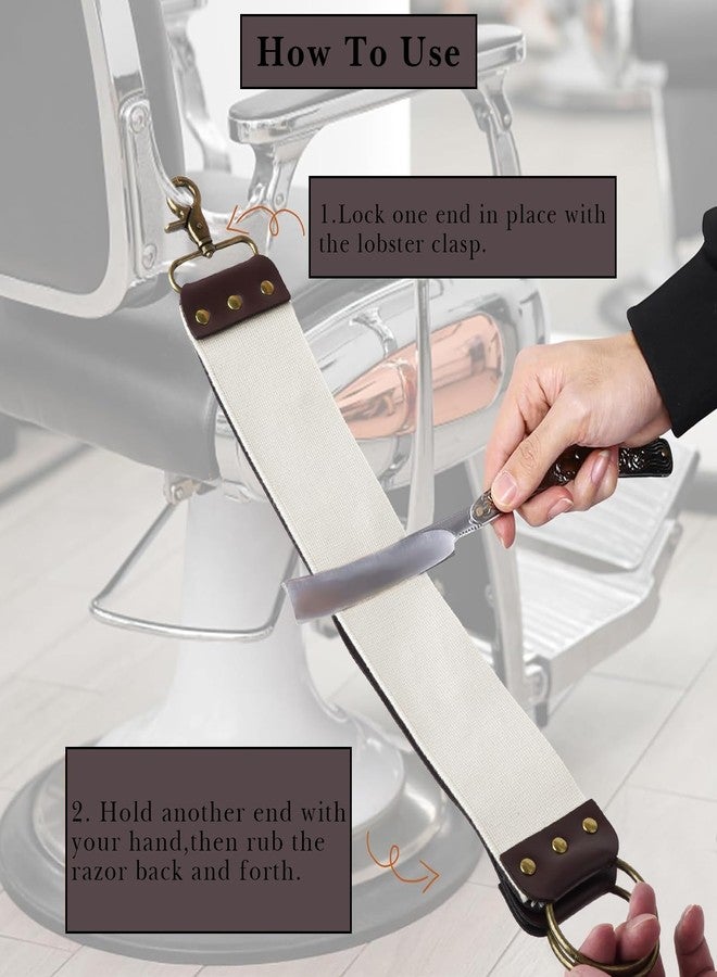 Linkidea Straight Razor Leather Strop for Sharpening, Leather Strop Razor Strops, Hair Removal Folding Razor, Straight Razor Sharpening Belt (Brown) - Image 2