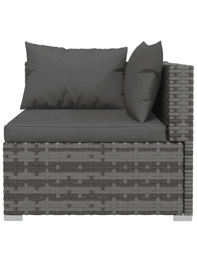 vidaxl vidaXL 4 Piece Garden Lounge Set with Cushions Poly Rattan Grey  - Image 2