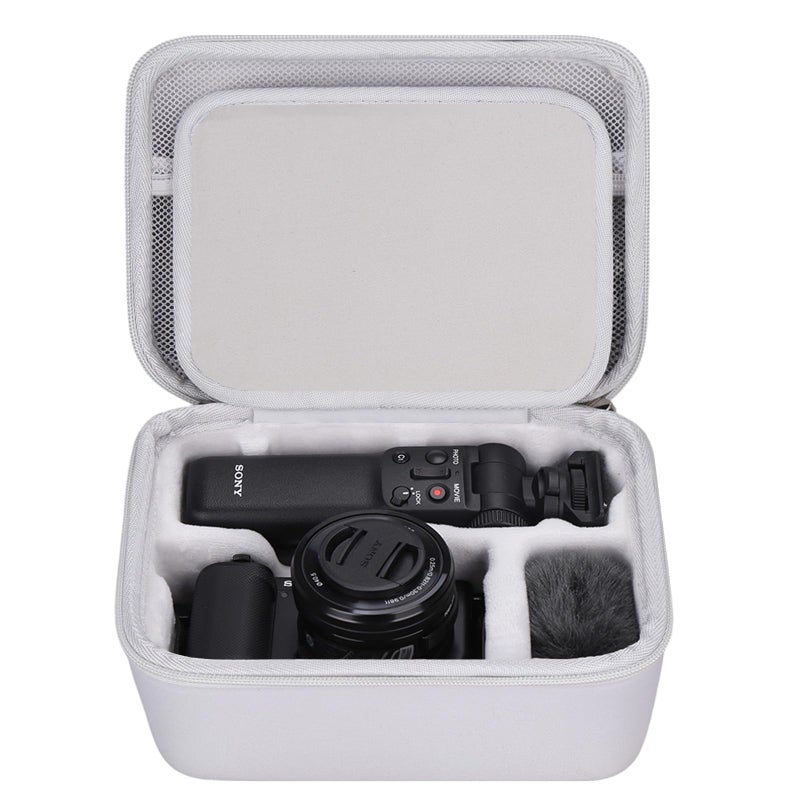 FBLFOBELI EVA Hard Storage Case for Sony ZV E10 Sony ZV1 Interchangeable Lens Mirrorless Vlog Camera Kit Shockproof Protective Container Bag Gray - Image 2