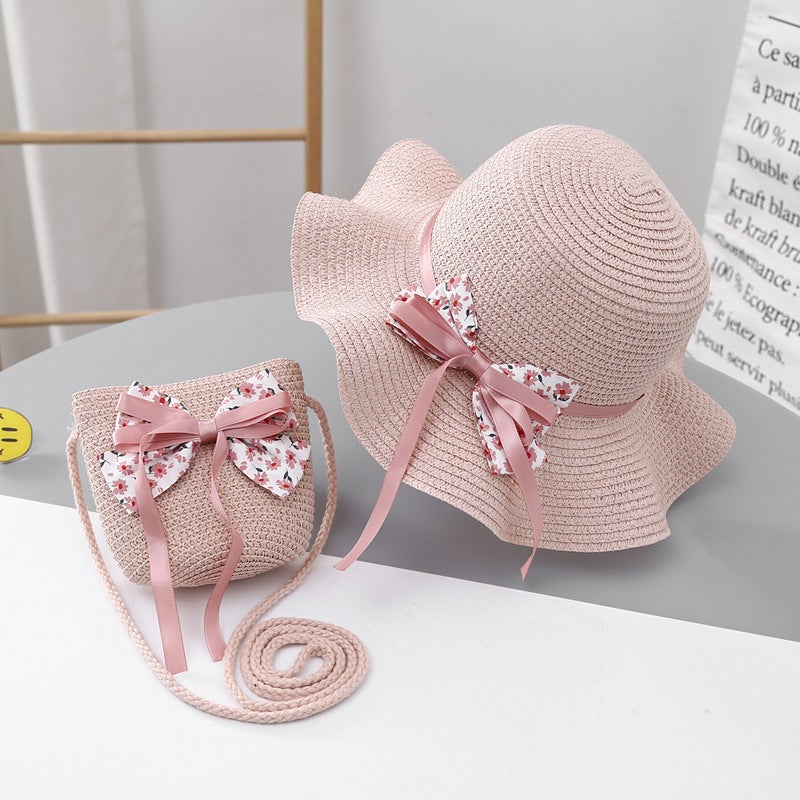 Kids Sun Protection Summer Hat with Coin Purse Khakis  - Image 2