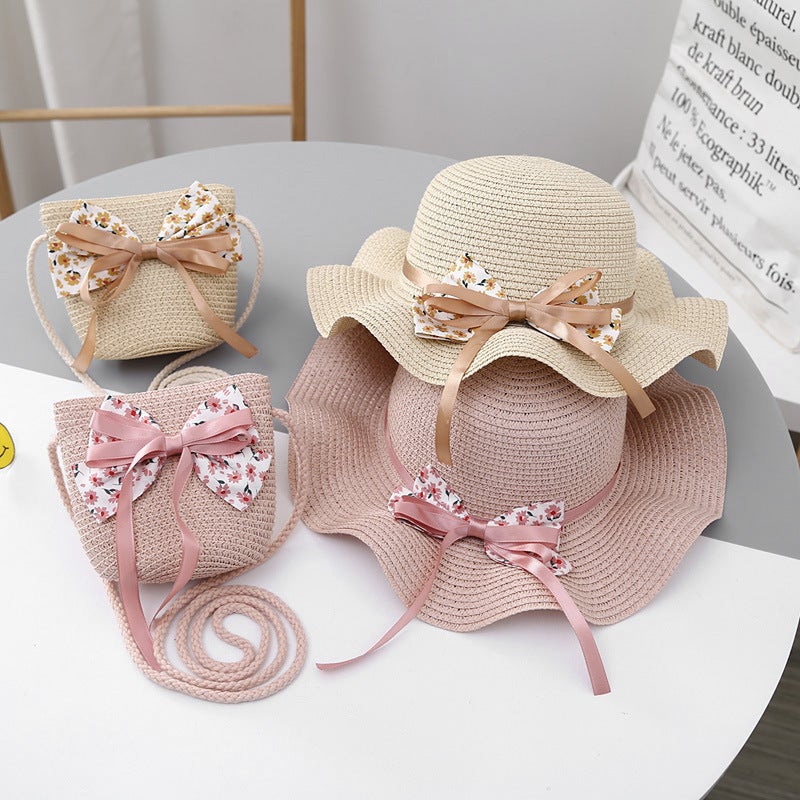 Kids Sun Protection Summer Hat with Coin Purse Khakis  - Image 5