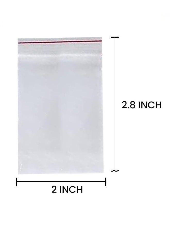 MARKQ [100 Piece] 2" X 2.8" inches Clear Poly Reclosable Zipper Lock Bags - Resealable Plastic Zipper Bags for Samples, Candies, Craft supplies, Nuts, Slime and More