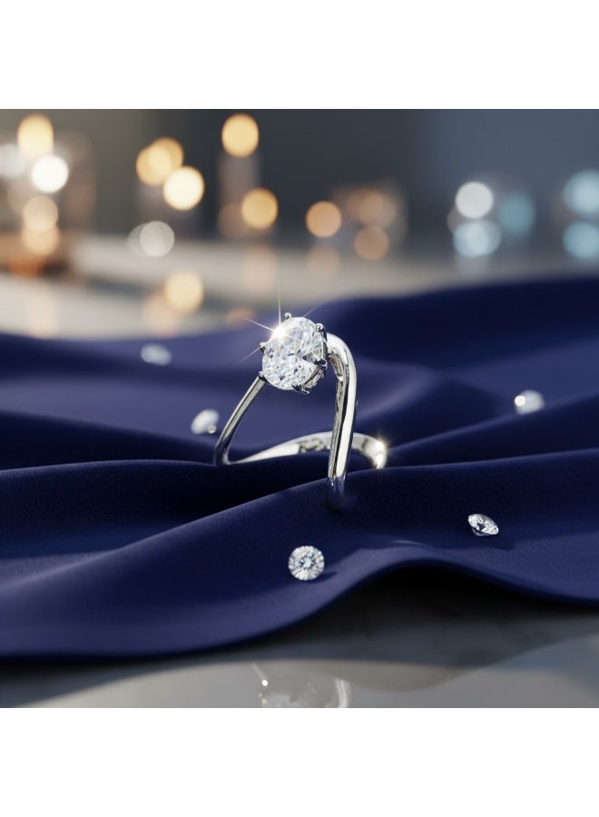 Pretty Precious CZ Adjustable Ring for Women & Girls – Elegant American Diamond Finger Ring, Rhodium or Gold Plated, Comfortable Open Design-Multi - Image 5