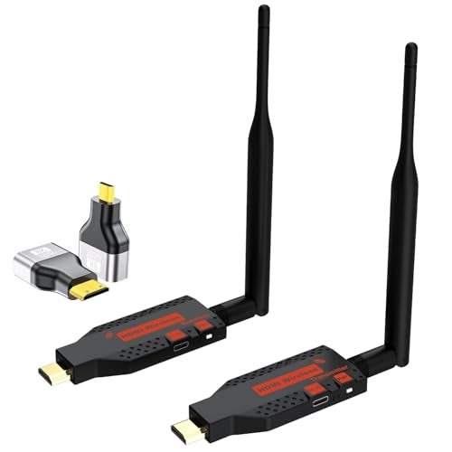 MICROWARE 50 Meters Wireless HDMI Transmitter and Receiver, Plug & Play Portable 2.4G/5G Wireless HDMI Extender Kit for Desktop,PC,TV Box, P5/4 to TV/Monitor/Projector - Image 1