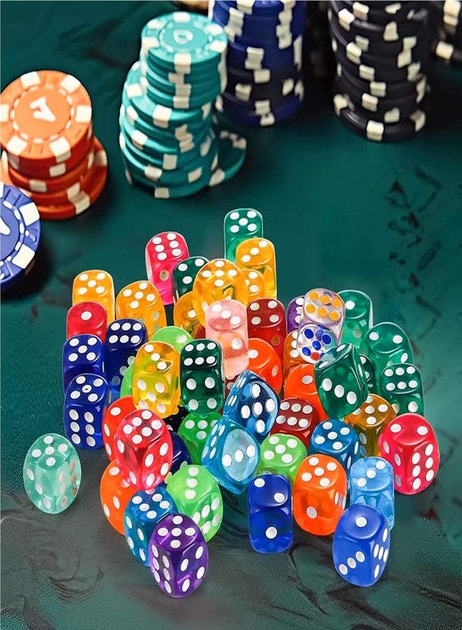 HLGHLG ﻿50 PCS 6-Sided Dice Set, 10 Colorful Mixed Colors Bulk Dice for Board Games Like Math Classroom Teaching, Family Party Games (14mm Small Dice) - Image 5