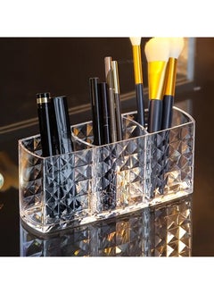 ORiTi 1Pc  Shining Makeup Brushes Holder Organizer Clear Eyebrow Pen Container Durable Makeup Brush StorageBox 3 slot  - Image 1