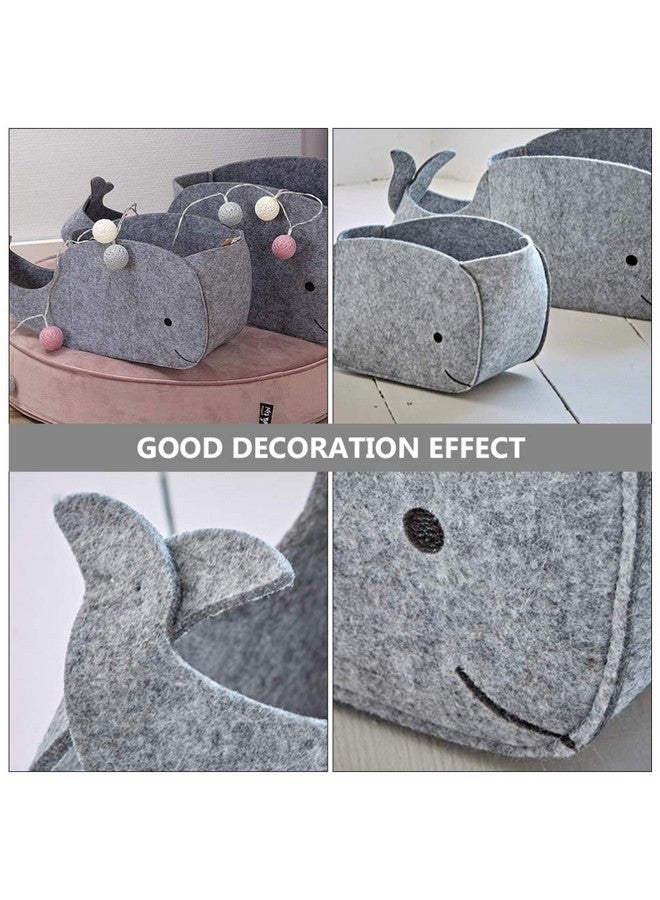 STOBOK Felt Storage Bin, Whale Shaped Storage Basket Fabric Foldable Storage Bin Sundries Organizer Toy Storage Bin for Home Nursery Toys Container - Image 5