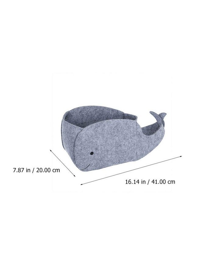 STOBOK Felt Storage Bin, Whale Shaped Storage Basket Fabric Foldable Storage Bin Sundries Organizer Toy Storage Bin for Home Nursery Toys Container - Image 3