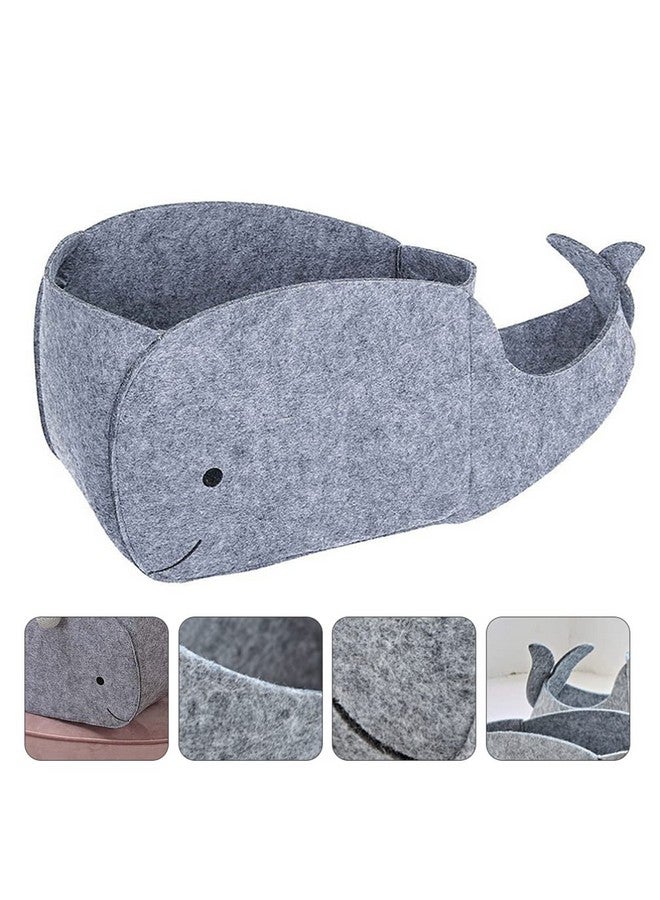 STOBOK Felt Storage Bin, Whale Shaped Storage Basket Fabric Foldable Storage Bin Sundries Organizer Toy Storage Bin for Home Nursery Toys Container - Image 4