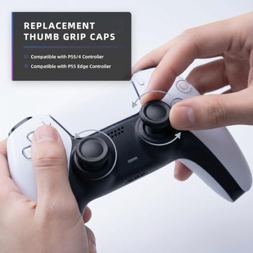 Ferkurn Replacement Thumb Grips Cap Compatible with PS5/4 Controller Edge Accessories, Anti-Slip Anti-Stickiness Anti-Scratch Joystick Caps Controller Thumbstick Grips Replacement Button, Repair Part - Image 3