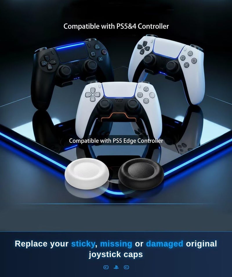 Ferkurn Replacement Thumb Grips Cap Compatible with PS5/4 Controller Edge Accessories, Anti-Slip Anti-Stickiness Anti-Scratch Joystick Caps Controller Thumbstick Grips Replacement Button, Repair Part - Image 2