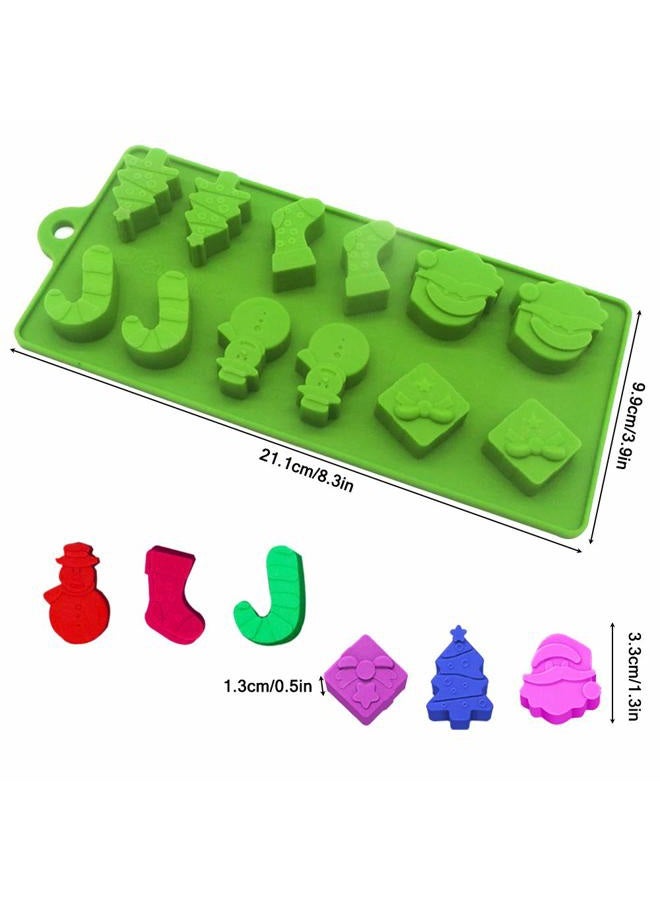 YuCool 3 Pack Silicone Christmas Candy Molds, Cake Chocolate Jelly Baking Trays Pan for Party Decoration, Xmas Gift,with Shape of Christmas Tree, Santa Head - Red,Green,Pink - Image 5