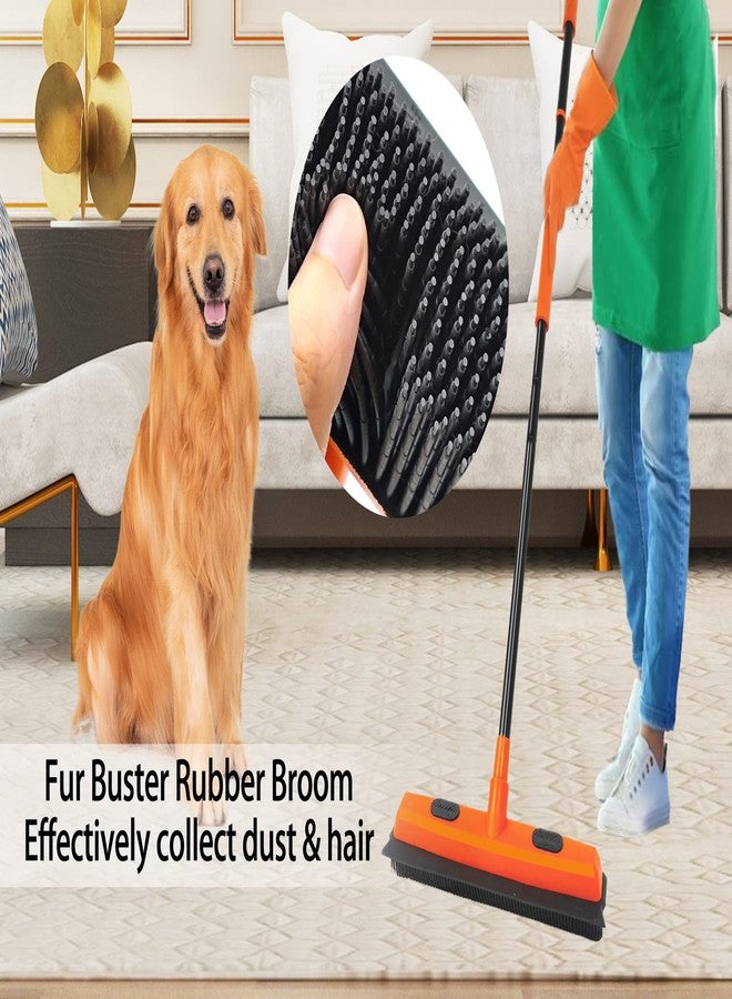 JEHONN ممسحة مطاطية جيهون لإزالة شعر الحيوانات الأليفة، مزيل الفرو مع ممسحة، فرشاة تفصيل محمولة، مقبض طويل قابل للتمديد بطول 52.8 بوصة - Image 2