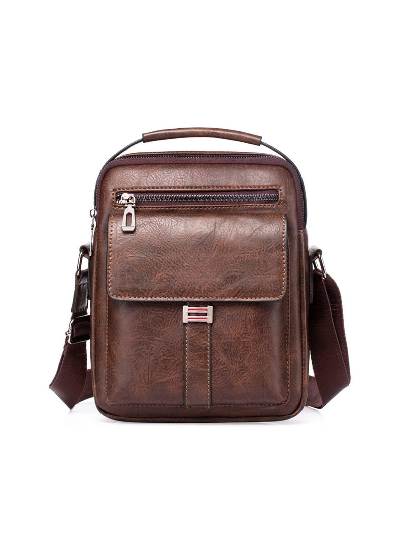 SYOSI - Shoulder Bag Men's Crossbody Manbag Leather Messenger Casual Handbags Side Satchel Sling Travel Flight Bags Cross Leather Sport Bags for Men Working Shopping Business Travel Daily - Image 1