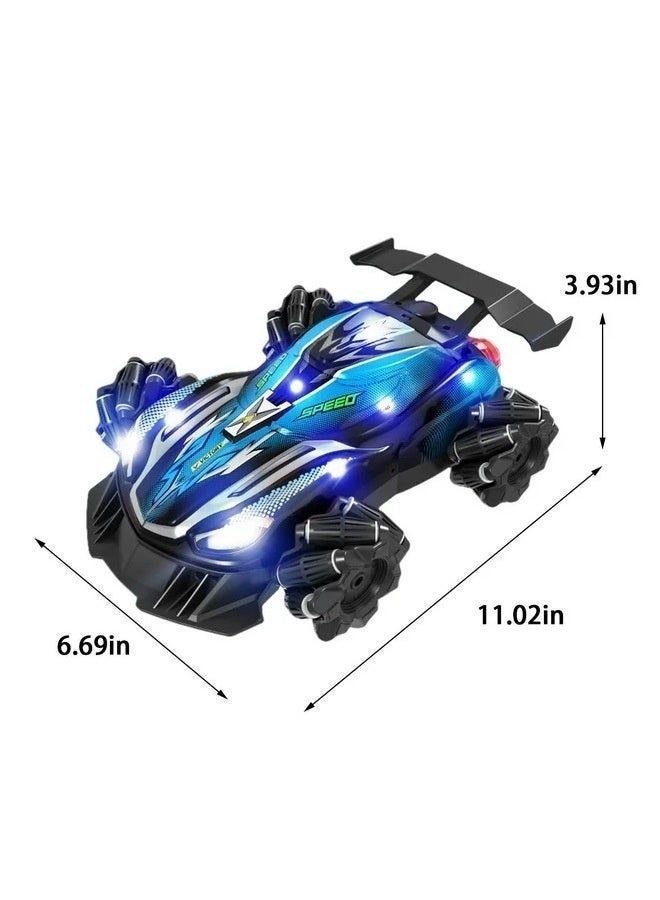 Blue Remote Control Racing Car With Spray Mist Feature, 360 Spin Stunt Action, High Performance Toy Vehicle For Kids - Image 5