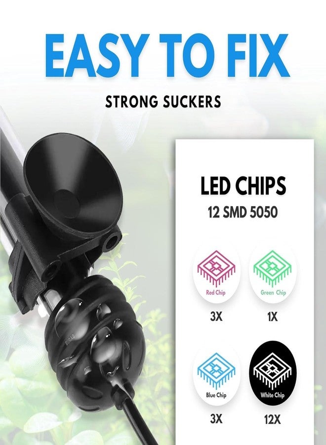 مصباح حوض السمك KickAt متعدد الألوان (أحمر، أخضر، أبيض، أزرق) بتقنية LED لأحواض السمك التي يتراوح طولها بين 1.5 قدم و 2.5 قدم - Image 4