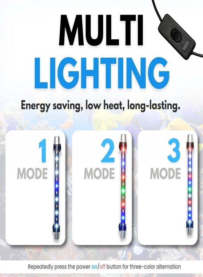 مصباح حوض السمك KickAt متعدد الألوان (أحمر، أخضر، أبيض، أزرق) بتقنية LED لأحواض السمك التي يتراوح طولها بين 1.5 قدم و 2.5 قدم - Image 2