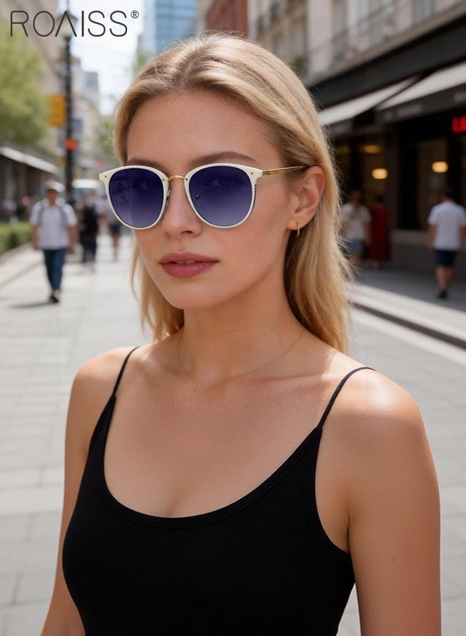 رويس نظارات شمسية مستقطبة للنساء، بإطار دائري مريح بتصميم كلاسيكي، حماية من الأشعة فوق البنفسجية UV400، نظارات شمسية أنيقة مضادة للوهج، مناسبة للقيادة والسفر والتسوق - Image 2