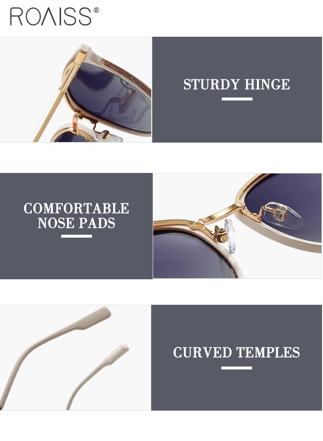 رويس نظارات شمسية مستقطبة للنساء، بإطار دائري مريح بتصميم كلاسيكي، حماية من الأشعة فوق البنفسجية UV400، نظارات شمسية أنيقة مضادة للوهج، مناسبة للقيادة والسفر والتسوق - Image 5