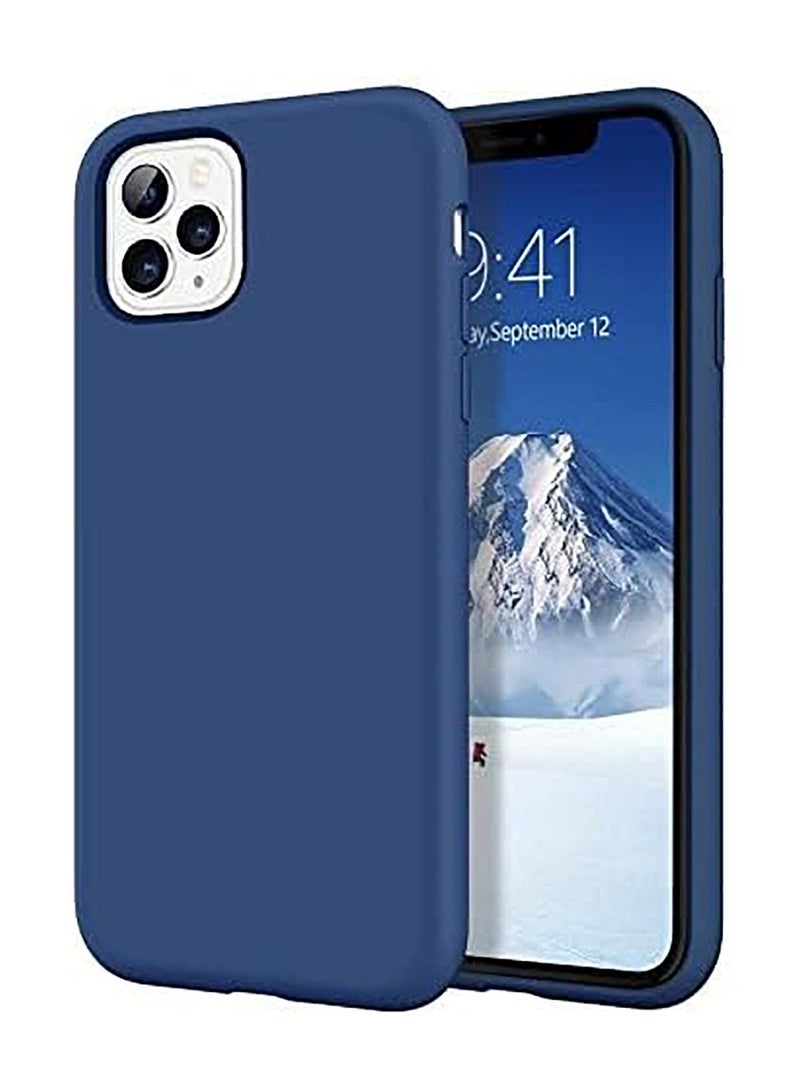 متوافق مع جراب iPhone 11 مقاس 6.1 بوصة من السيليكون السائل النحيف 4 طبقات من مطاط الجل الناعم المقاوم للصدمات مع بطانة من الألياف الدقيقة المضادة للخدش (أزرق)