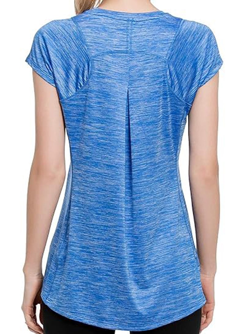 Sharpdo Women's Workout Tops Athletic Shirts Yoga Tops Sports Short Sleeve Running Gym T-Shirts  - Image 3