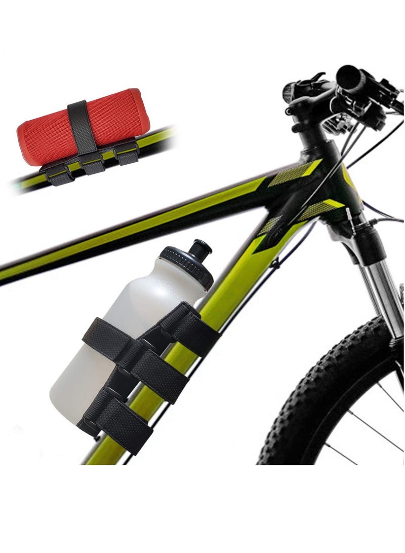 Excefore Bicycle Bottle Holder No Screws, Double Fix with Removable Velcro for Bottle Cage, Universal Bike Accessories Strap Mount for Water Bottle, Compatible with Mountain Bicycle, Scooter, Golf Cart - Image 1