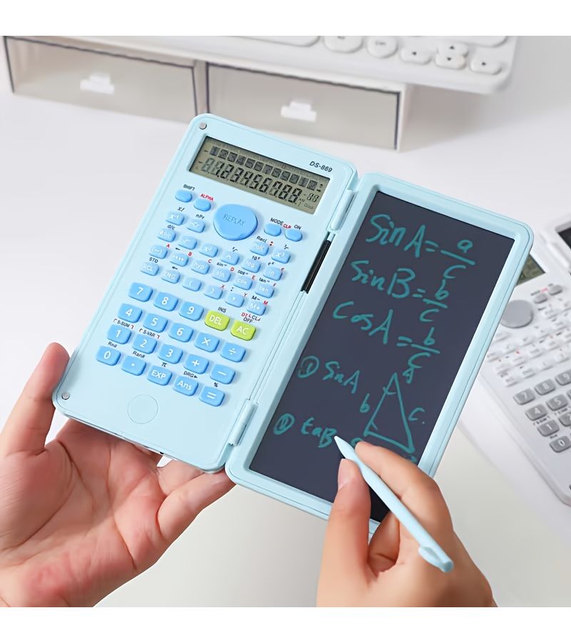 Purple Scientific Calculator Handwriting Tablet With Stylus And Foldable Screen - Image 1