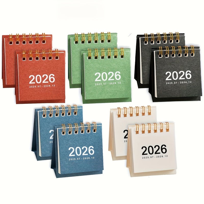 5pcs 2026 Mini Desk Calendar Monthly Planner Portable Design Home Office Gift - Image 3
