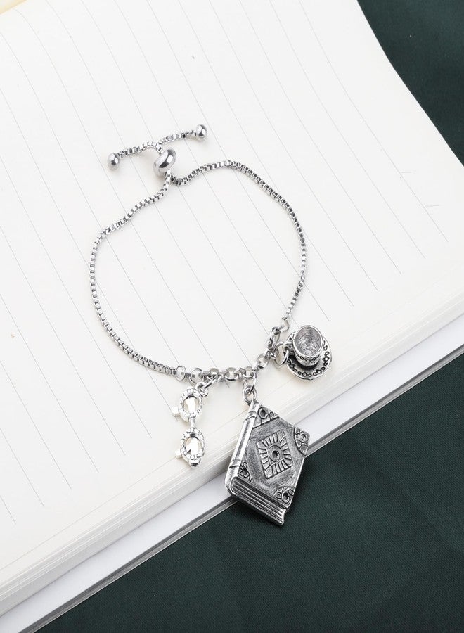 PLITI Reading Gift Bookworm Gift Book Nerd Gift Just One More Chapter Book Lover Bracelet For Women (chapter slide bg) - Image 4