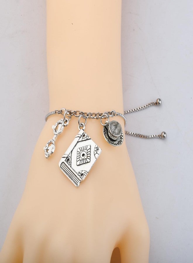 PLITI Reading Gift Bookworm Gift Book Nerd Gift Just One More Chapter Book Lover Bracelet For Women (chapter slide bg) - Image 3