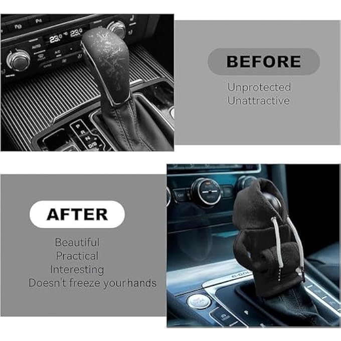 rayihni Car Gear Shift Cover Fashionable Sweater Design Winter Warm Shift Knob Cover Soft Shift Knob Cover Decor Auto Interior Accessories Good Protective Effect and Fashionable - Image 4