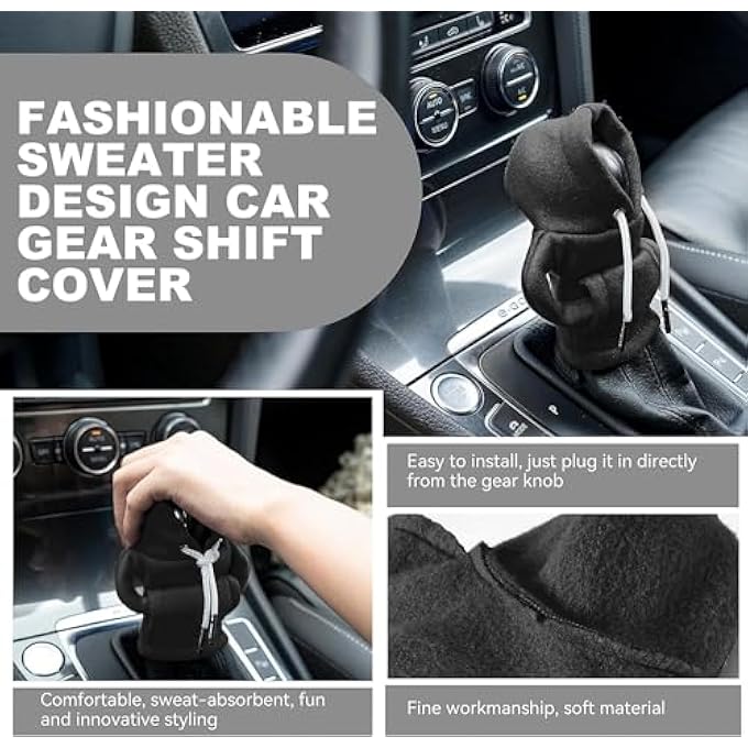 rayihni Car Gear Shift Cover Fashionable Sweater Design Winter Warm Shift Knob Cover Soft Shift Knob Cover Decor Auto Interior Accessories Good Protective Effect and Fashionable - Image 2