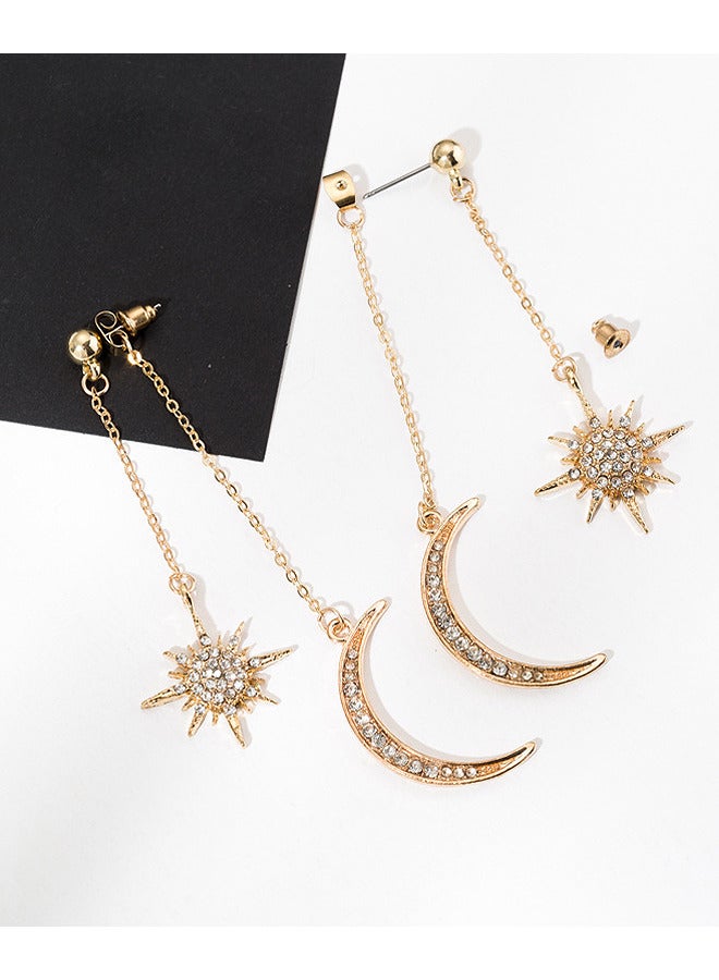 Depend Dainty Long Dangle Earrings For Women Girls, Fashion Jewelry, Lovely Gold Silver Dangly, Upgrade Moon Stars Sun Earring, Fashion Long Drop Dangle, Earring Set - Image 5