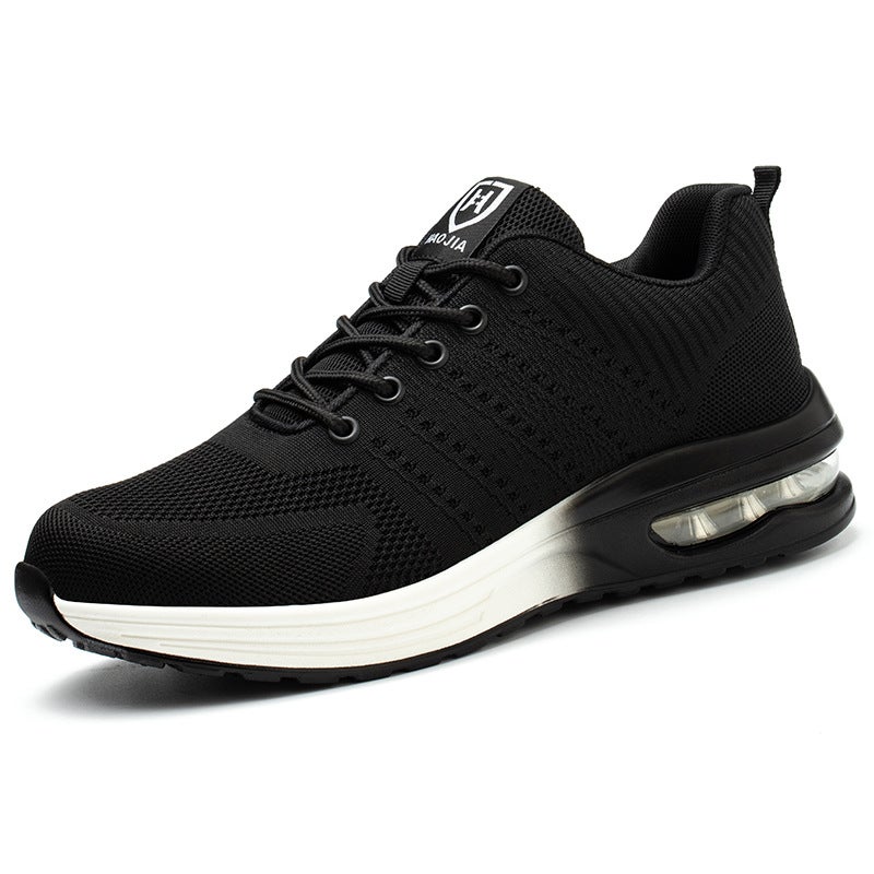 Manufacturer Steel Toe Cap Fly-Knit Labor Protection Shoes For Men, Anti-Smash And Anti-Stab Factory Workshop Construction Site Protective Work Shoes - Image 5