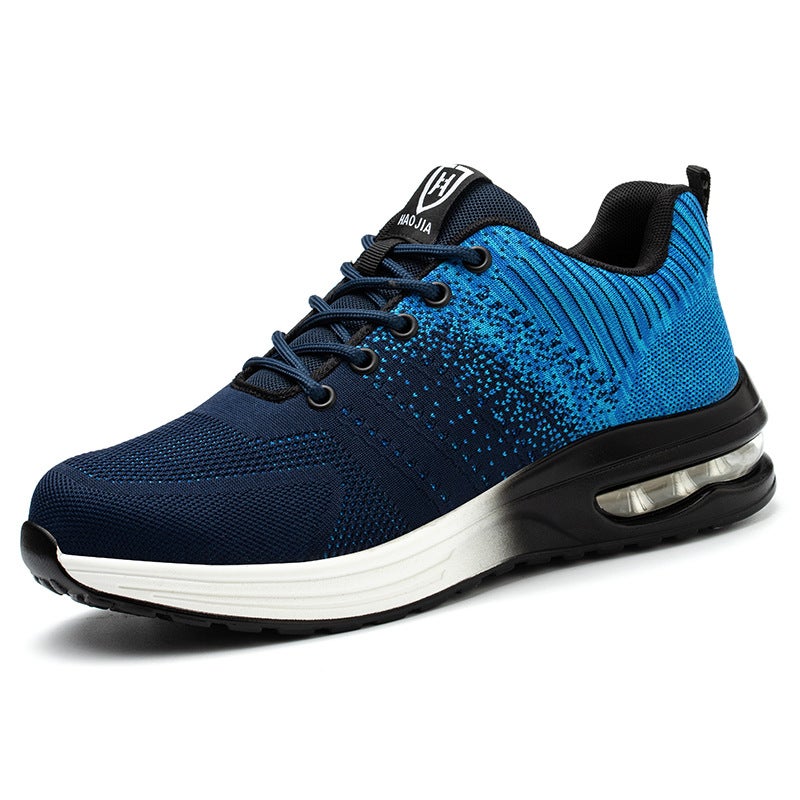 Manufacturer Steel Toe Cap Fly-Knit Labor Protection Shoes For Men, Anti-Smash And Anti-Stab Factory Workshop Construction Site Protective Work Shoes - Image 1