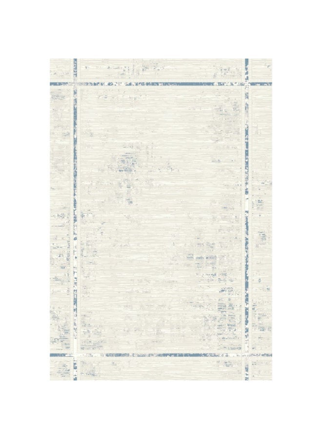 DANUBE HOME Urbana Contemporary Rug  | Washable Contemporary Rugs Style | Polypropylene + Polyester Area Rug Floor Covering | Indoor Carpet For Living Room Dining Bedroom 160X230cm-White Blue - Image 4