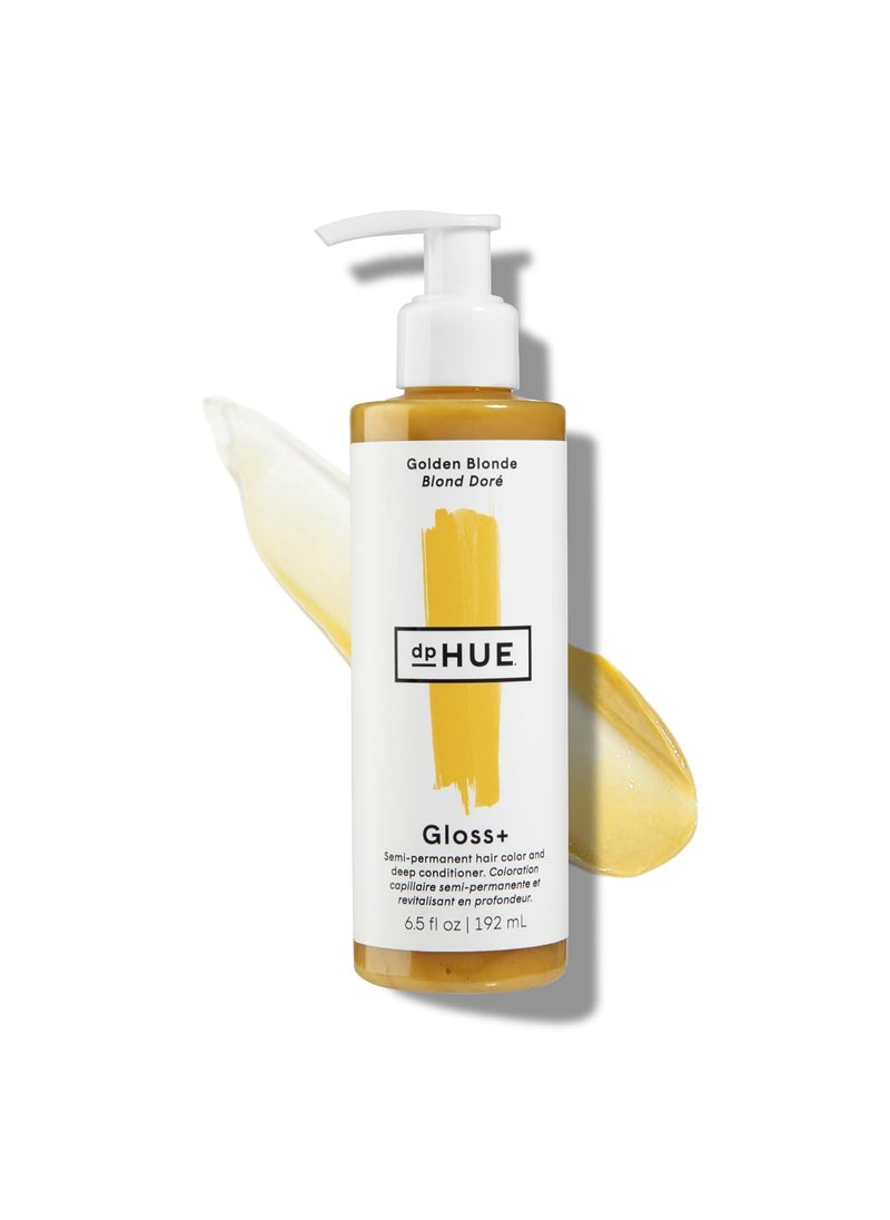 dpHUE dpHUE Gloss Golden Blonde  Conditioning SemiPermanent Hair Gloss  For Light Blondes with Golden Tones  No Mix Deposit  Lasts Up to Eight Washes  Vegan Leaping Bunny Certified  65 oz 