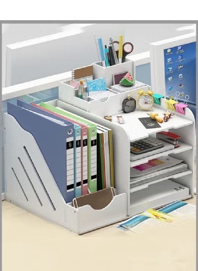 كيكي رف ملفات متعدد الطبقات ومنظم سطح المكتب وحل تخزين اللوازم المكتبية والكتب والمستندات - Image 5