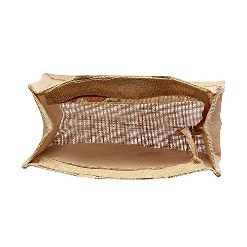 Sangra Eco-Friendly Unisex Stylish Love Food Printed Jute Tote Lunch Bag with Zipper - Image 3