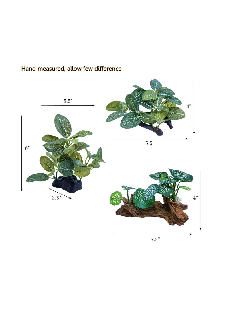 3-Piece Artificial Aquarium Plants Set for Tortoise Tanks - Realistic Resin Sinking Wood Landscape Decorations for Fish Tanks and Aquatic Environments. - Image 4