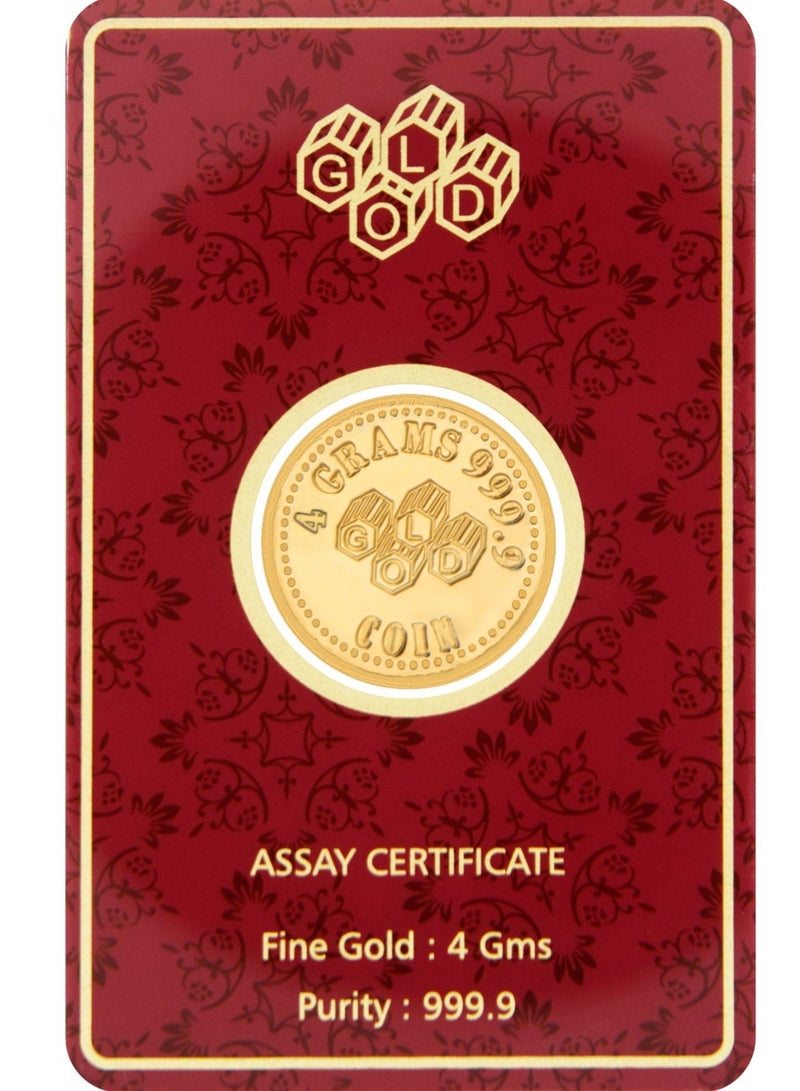 Gold Coin 24K (999.9) 4 Gram Flower – Made in UAE