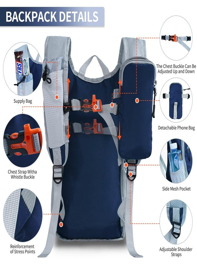 HIGH EXPERIENCE Hiking Backpack 10L Small Daypack Lightweight Packable Hiking Travel Foldable Water Resistan for Women Men (Navy Blue) - Image 5