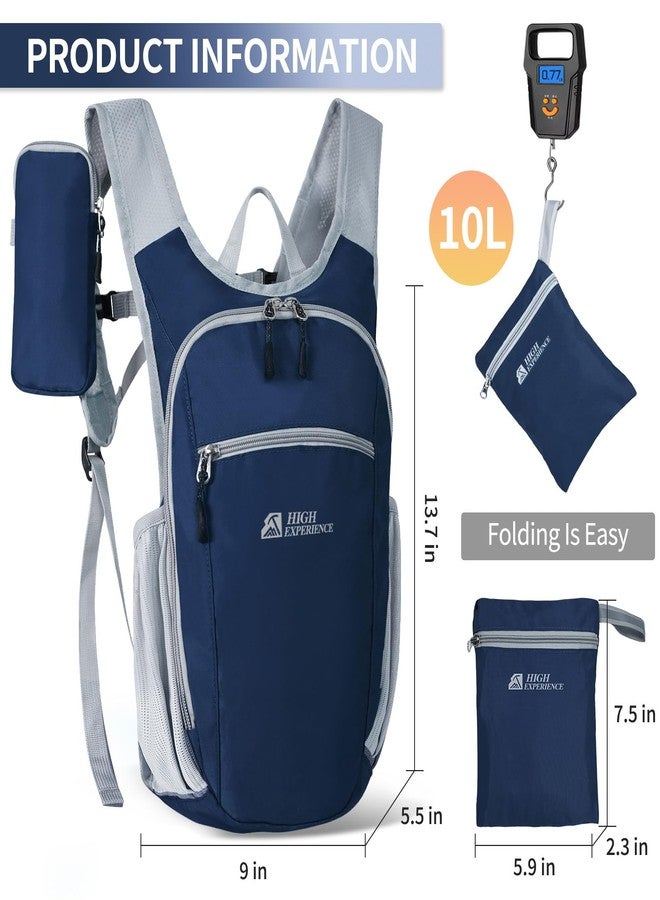HIGH EXPERIENCE Hiking Backpack 10L Small Daypack Lightweight Packable Hiking Travel Foldable Water Resistan for Women Men (Navy Blue) - Image 3