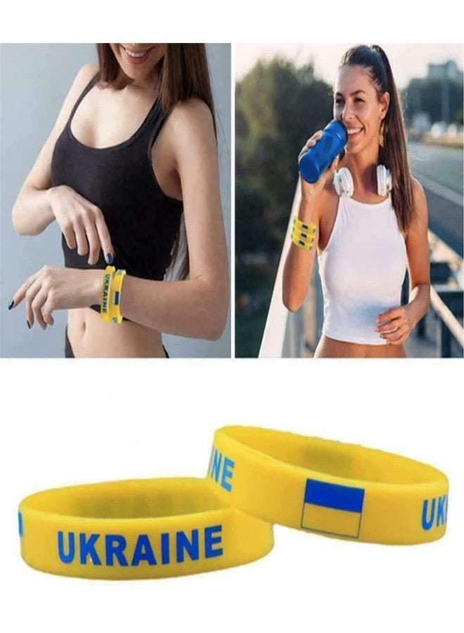 SFNTION Ukraine Silicone Wristbands, Blue/Yellow, Ukrainian National Flags Pattern, Unisex Adults - Image 2
