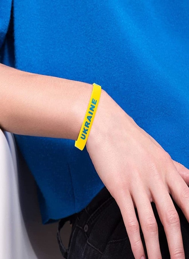 SFNTION Ukraine Silicone Wristbands, Blue/Yellow, Ukrainian National Flags Pattern, Unisex Adults - Image 3