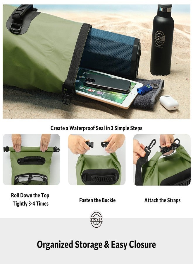 STOVER 5/10/25/30/40/55L Waterproof Backpack- Floating Dry Bag for Kayaking, Travel, Beach, Hiking, & Camping, Men/Women, 25l Green (With Phone Case), 25L, Dry Bag - Image 5