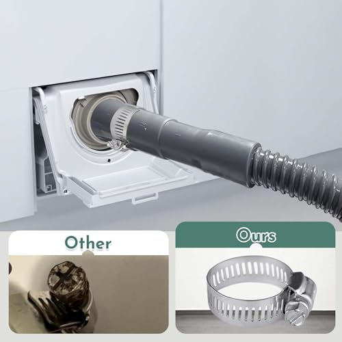 PEVEPEXE 6ft Washing Machine Drain Hose,Corrugated Flexible Washer Drain Hose Extension Replacement for Samsung, LG, Whirlpool, Maytag, Kenmore, GE, Giantex, Panda and More,with 2 Clamps and U-Bend Holder - Image 5