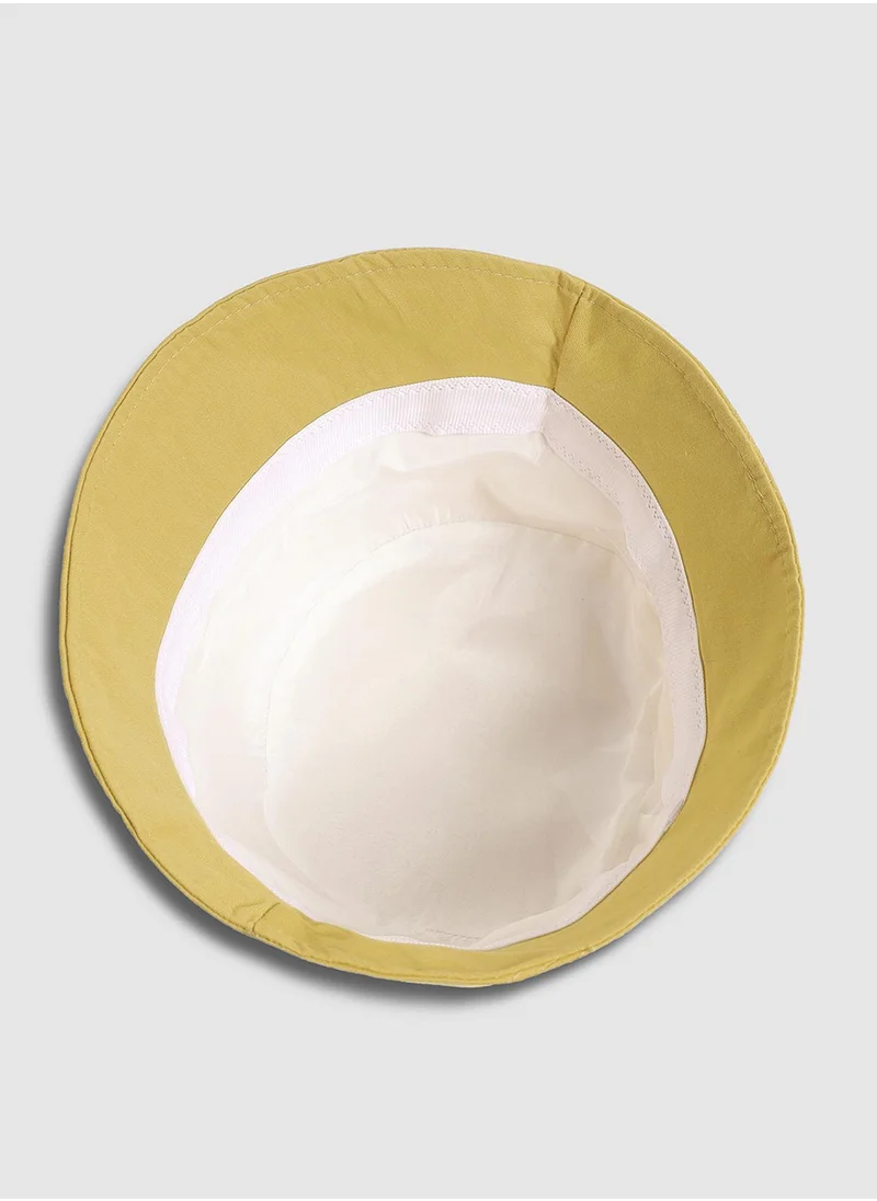 Haute Sauce Self-Design Patched Bucket Hat - Mustard Yellow