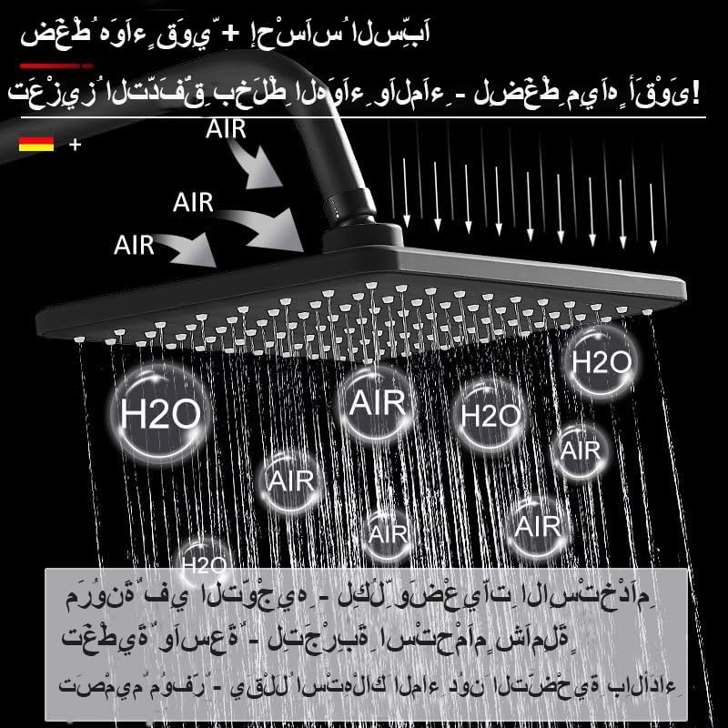 نظام دش مع رأس دش المطر ودش يدوي، عمود دش قابل للرفع مثبت على الحائط، مجموعة حنفية حمام من الفولاذ المقاوم للصدأ بـ 4 وظائف | يشمل إضافي قضيب تمديد 30 سم - Image 4